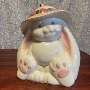 Vintage 1960s Treasure Craft Bunny Cookie Jar